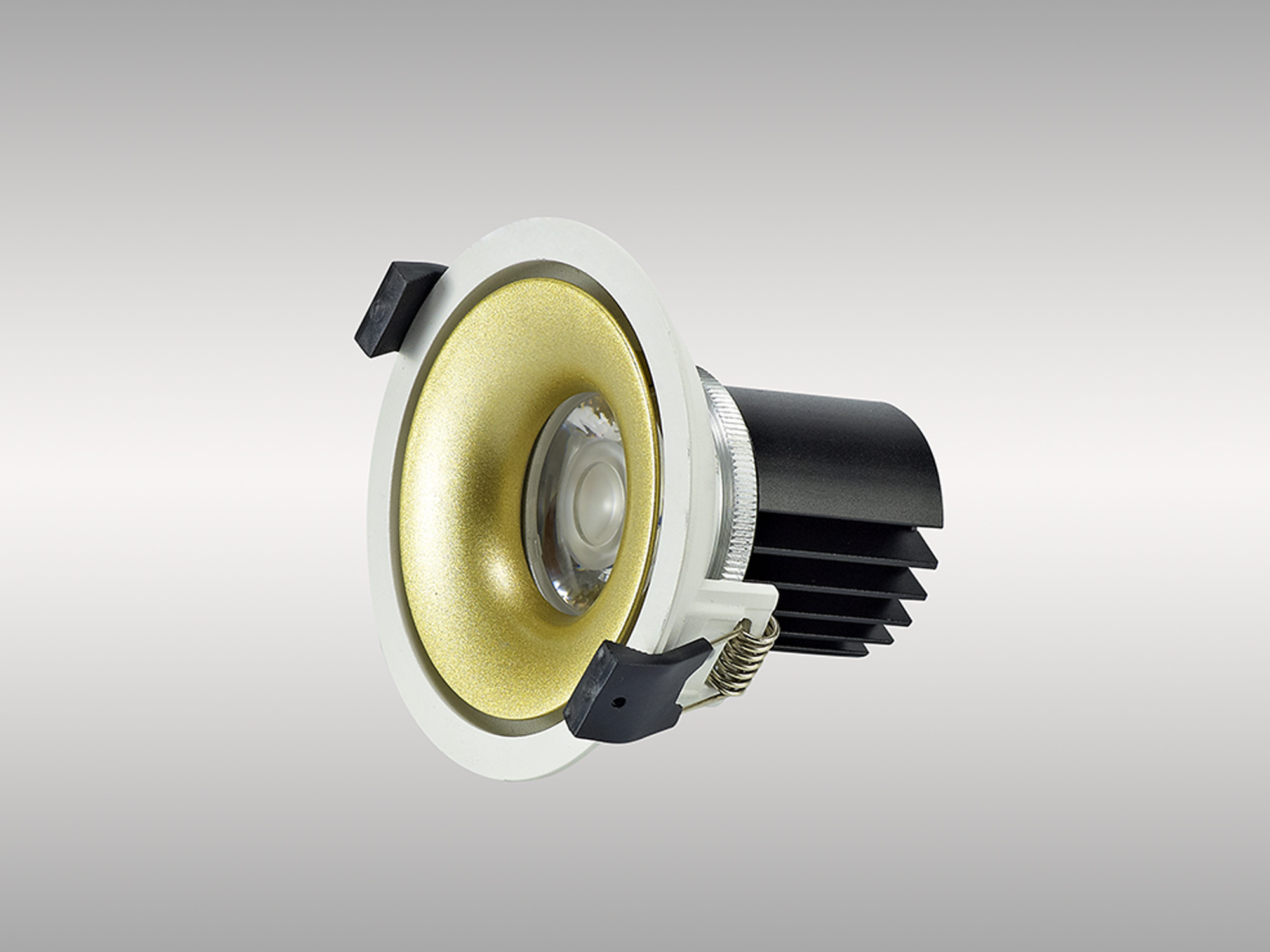 Bolor 9 Tridonic Powered 9W 3000K 840lm 24° CRI>90 LED Engine White/Gold Fixed Recessed Spotlight, IP20 DM202032  Dlux Bolor 9